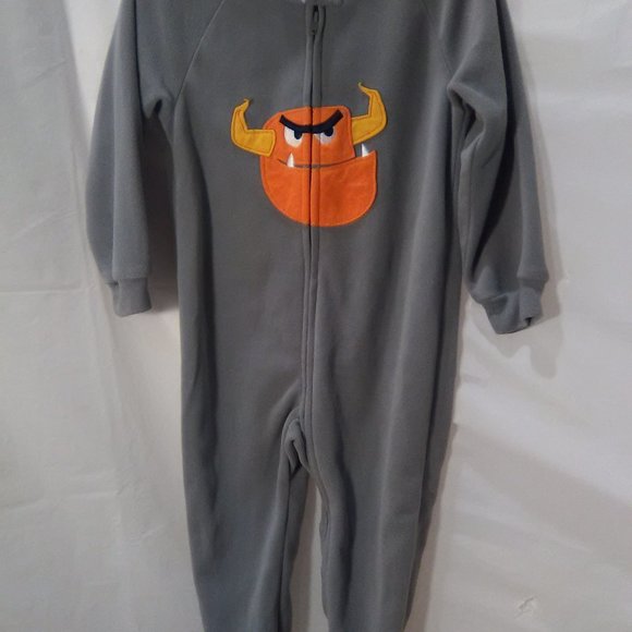 Joe Boxer Toddler One Piece Warm Fleece Footed Pajamas Color Gray Size 2T - Picture 3 of 6